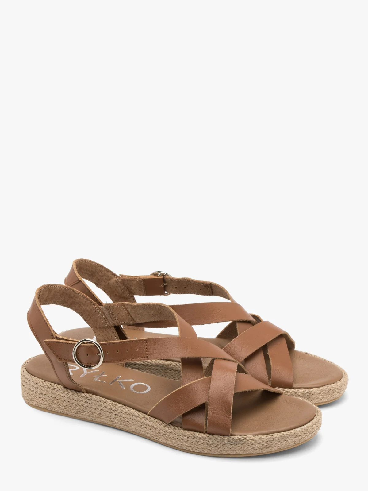 Jasnobrązowe sandały damskie z ozdobną cholewką