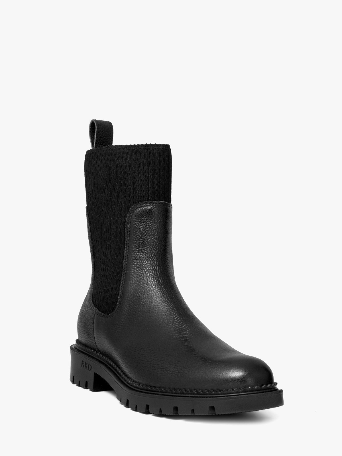 Czarne sztyblety damskie z elastyczną tkaniną