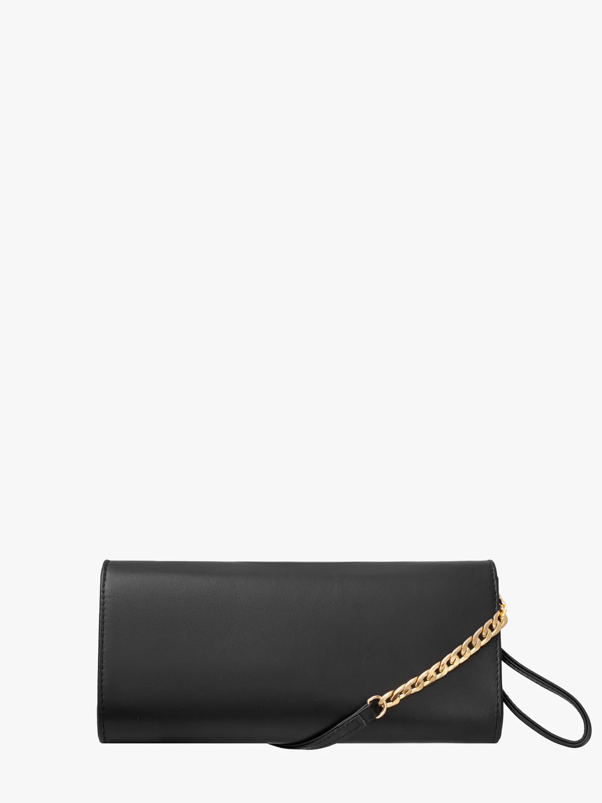 Elegancka czarna torebka z ozdobnym zapięciem