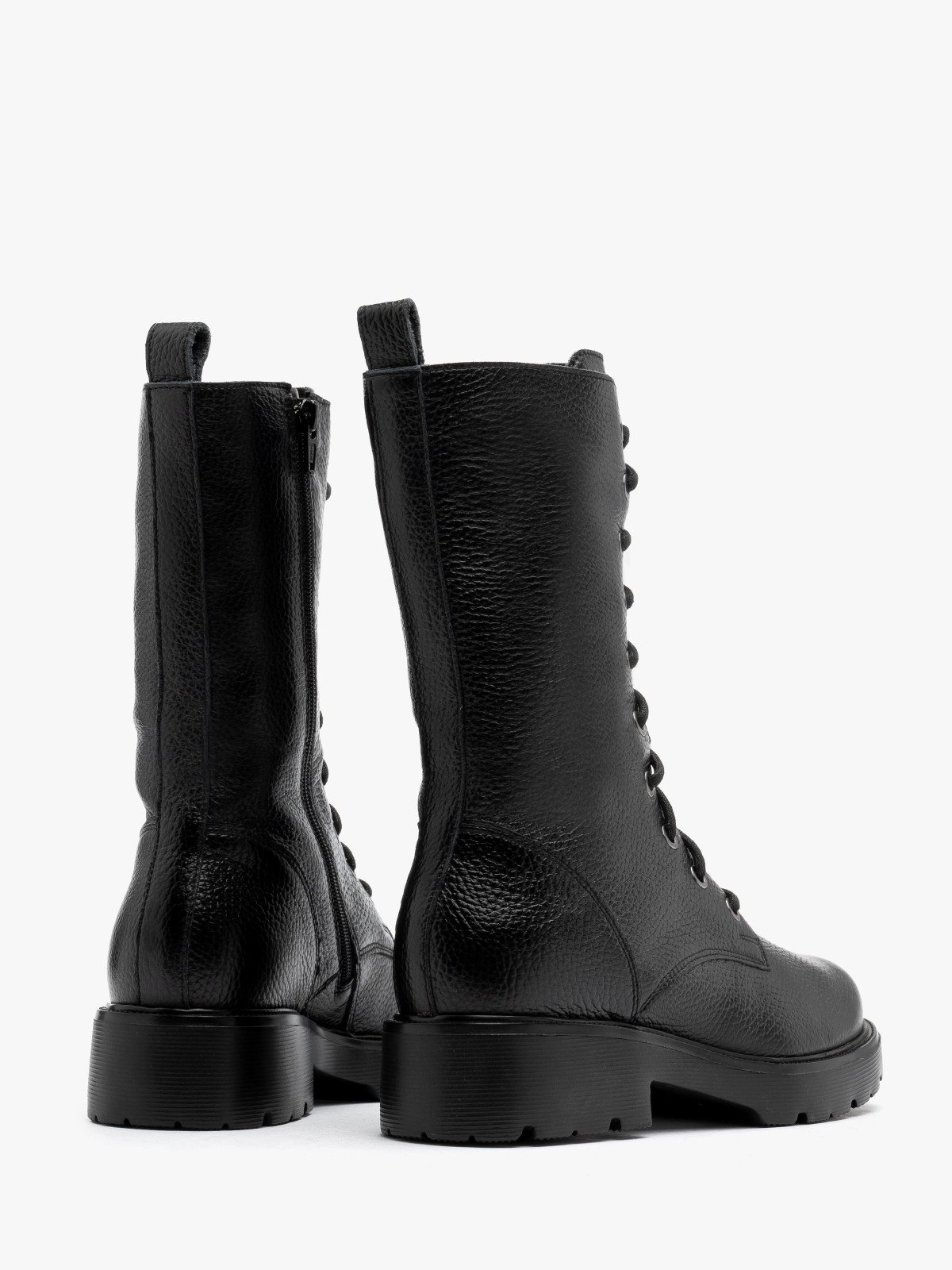 Czarne, wysokie trzewiki damskie