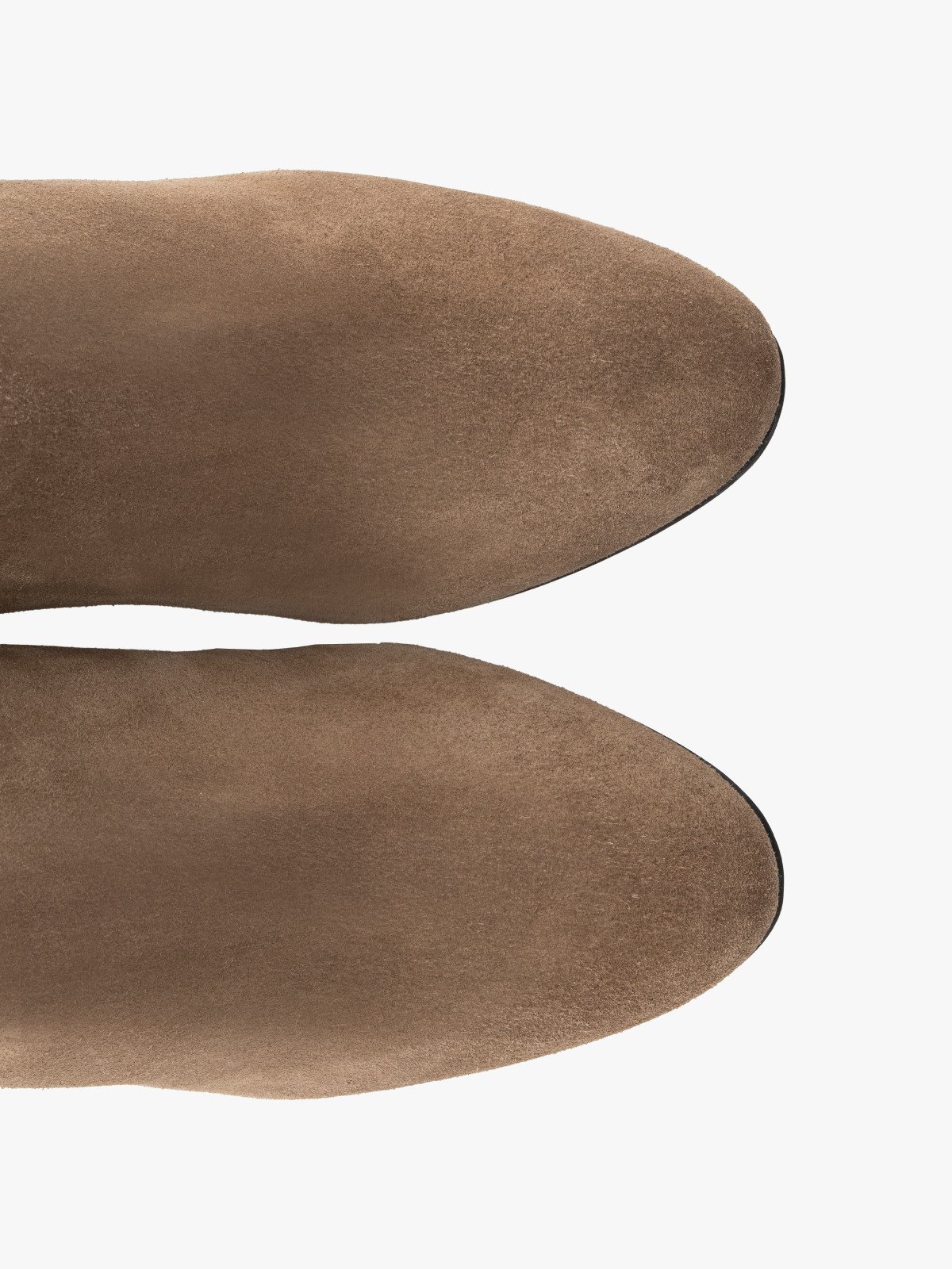 Piaskowe kozaki damskie na słupkowym obcasie