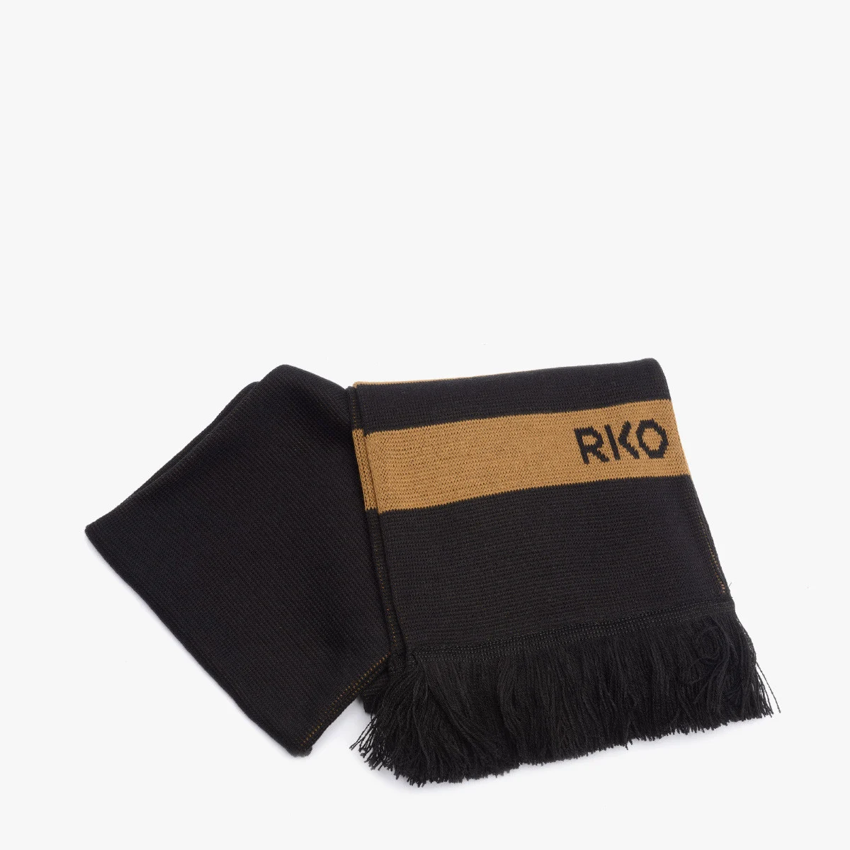 Czarny bawełniany szalik z frędzlami