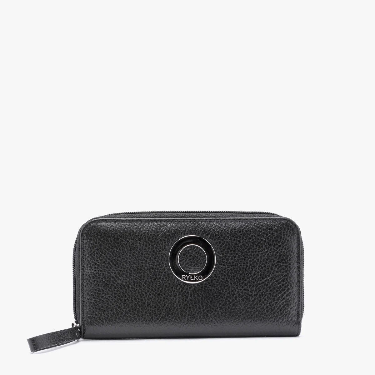 Czarny portfel damski na zamek