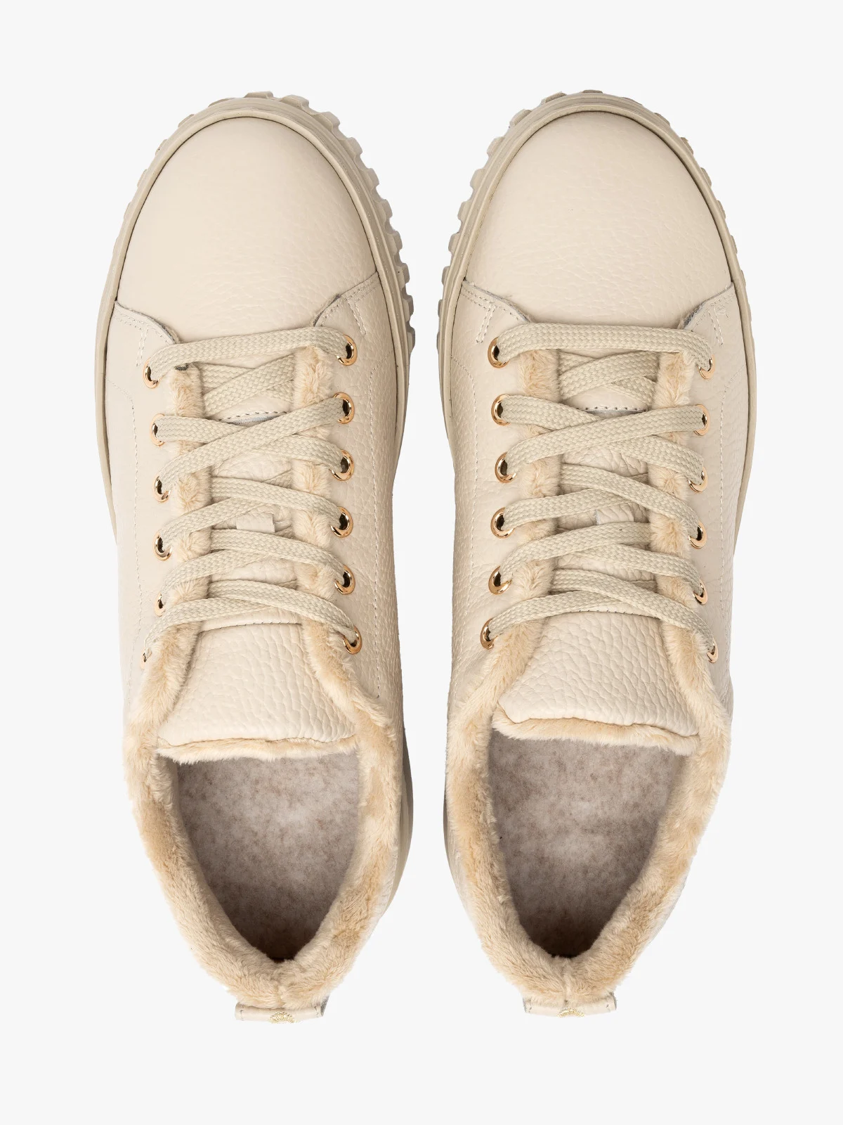 Ocieplane półbuty sportowe w beżowym kolorze