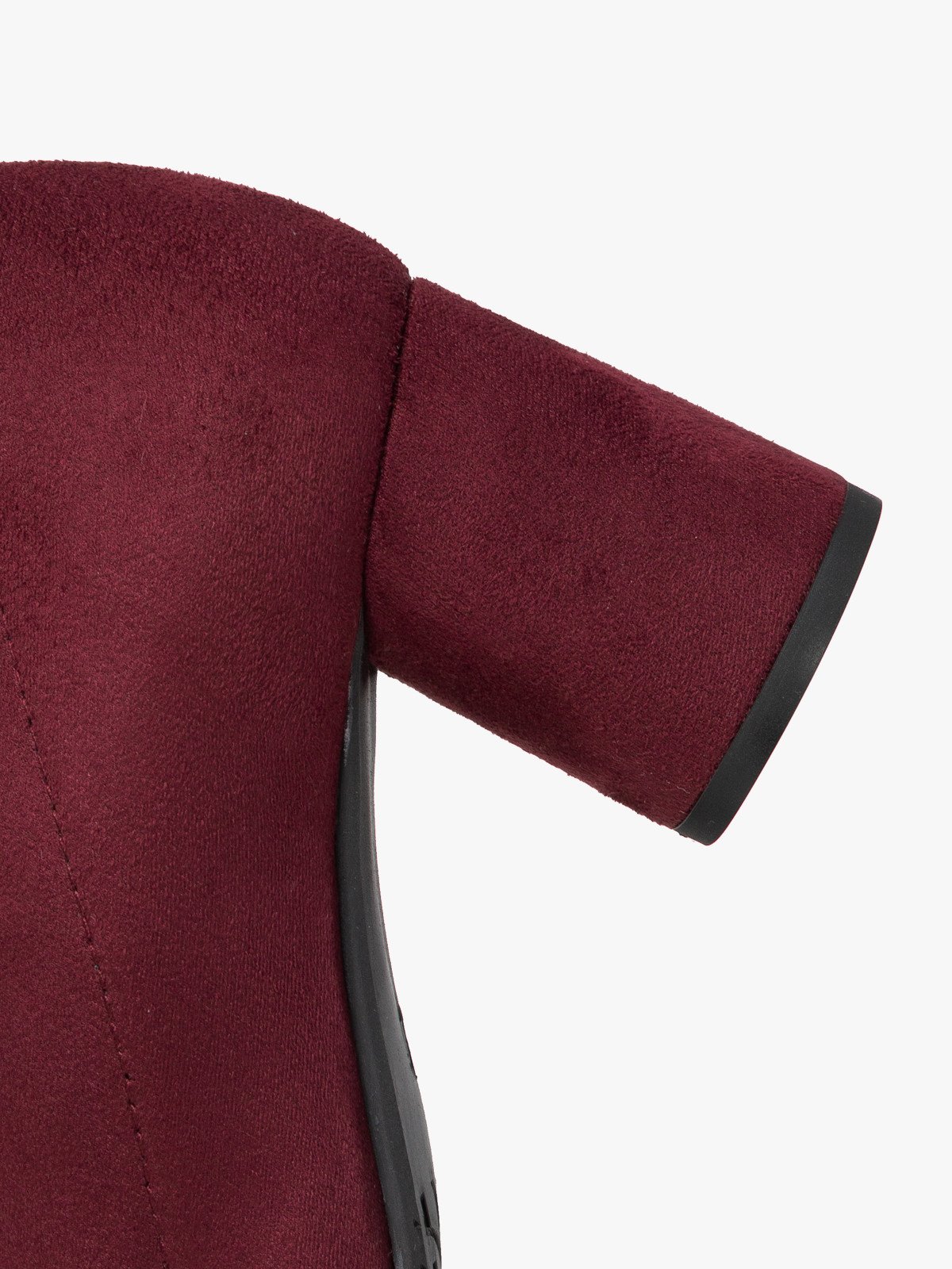 Bordowe elastyczne botki na obcasie