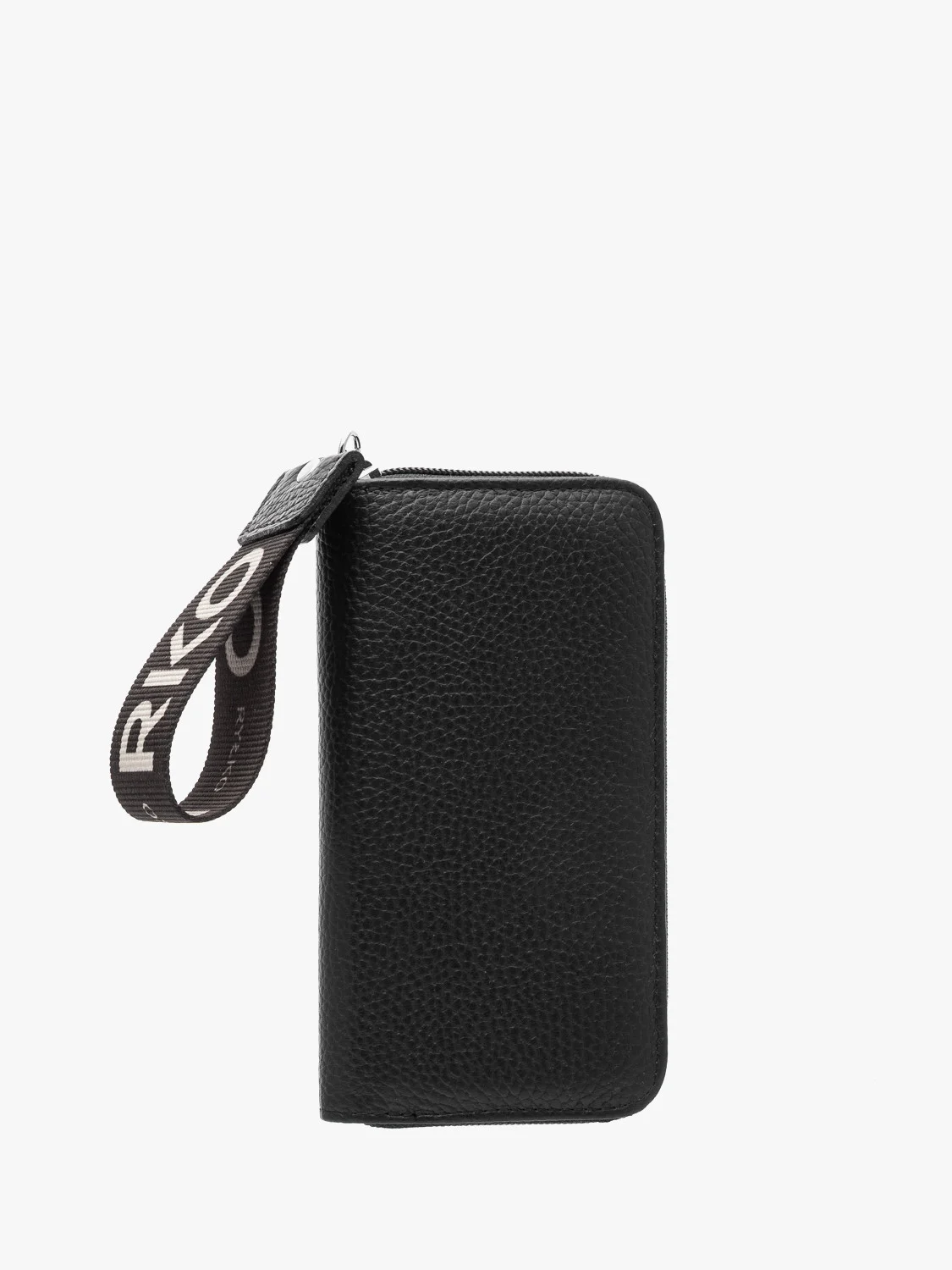 Czarny portfel z ozdobną taśmą