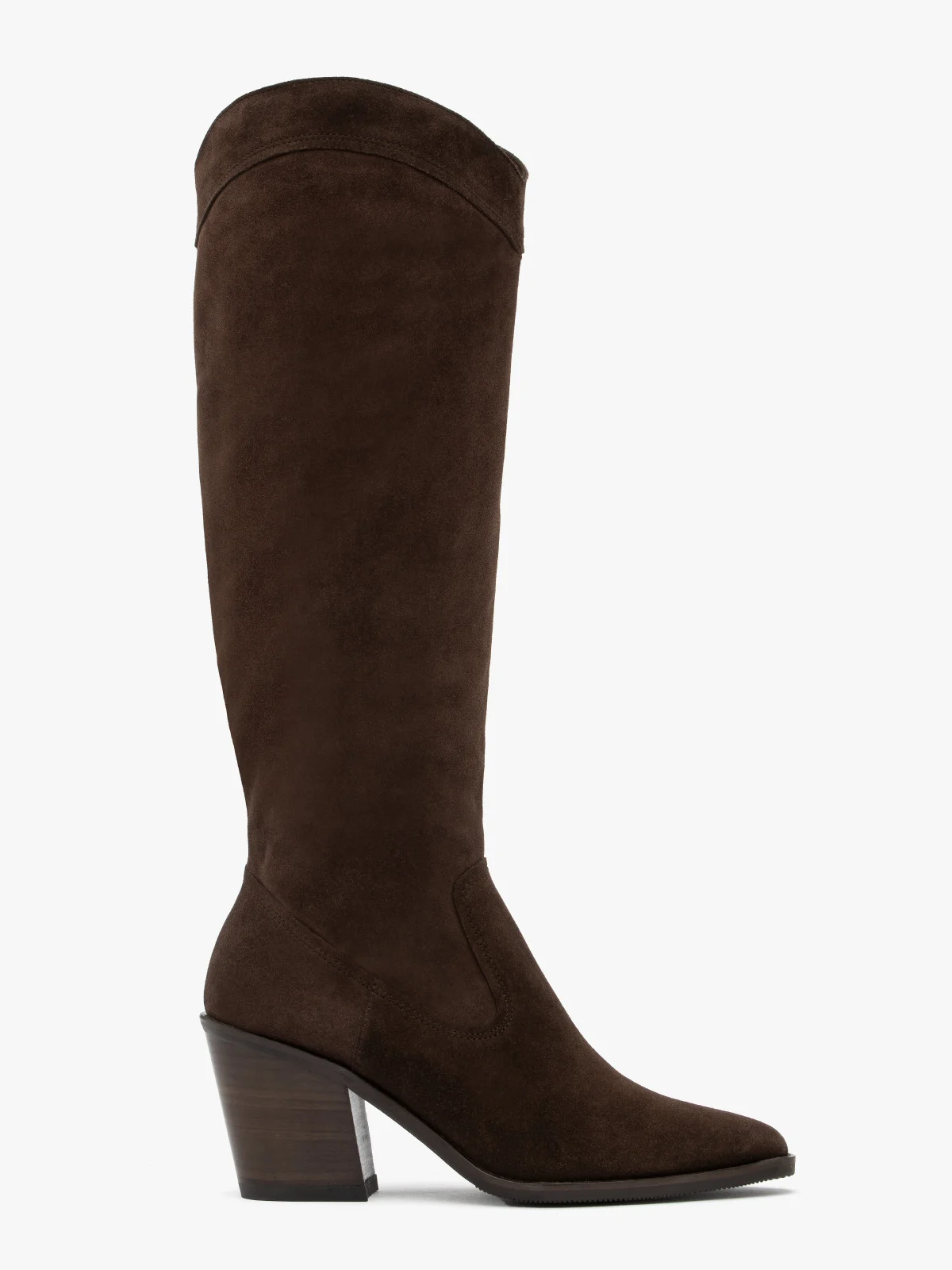 Wysokie welurowe kozaki typu kowbojki