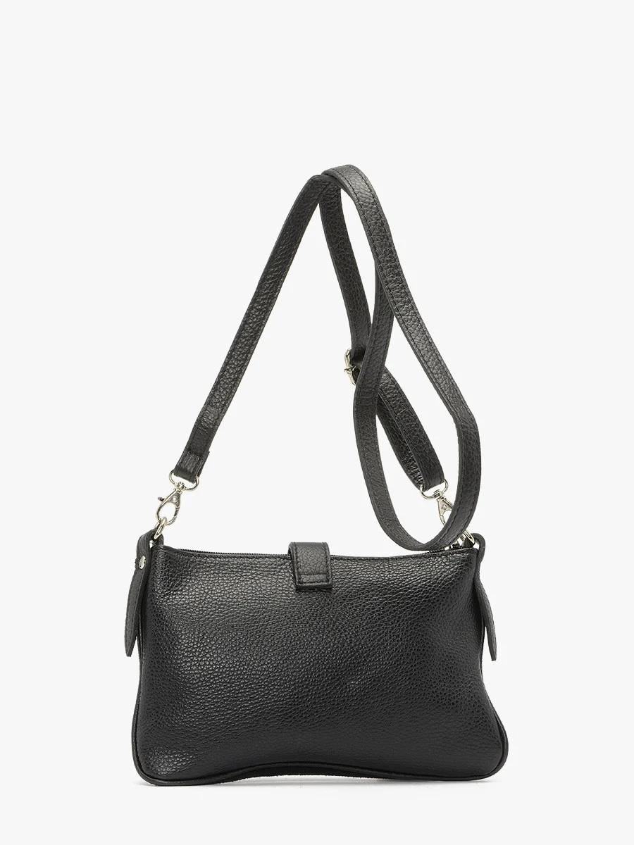 Czarna torebka z łączonych skór