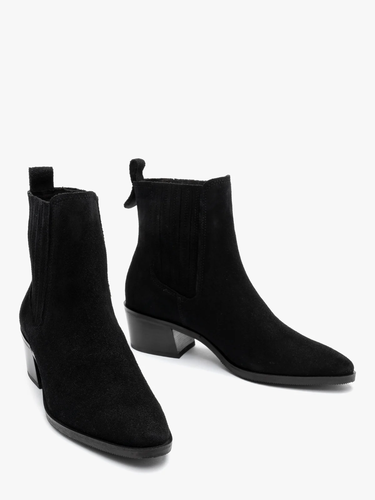 Welurowe sztyblety damskie na obcasie