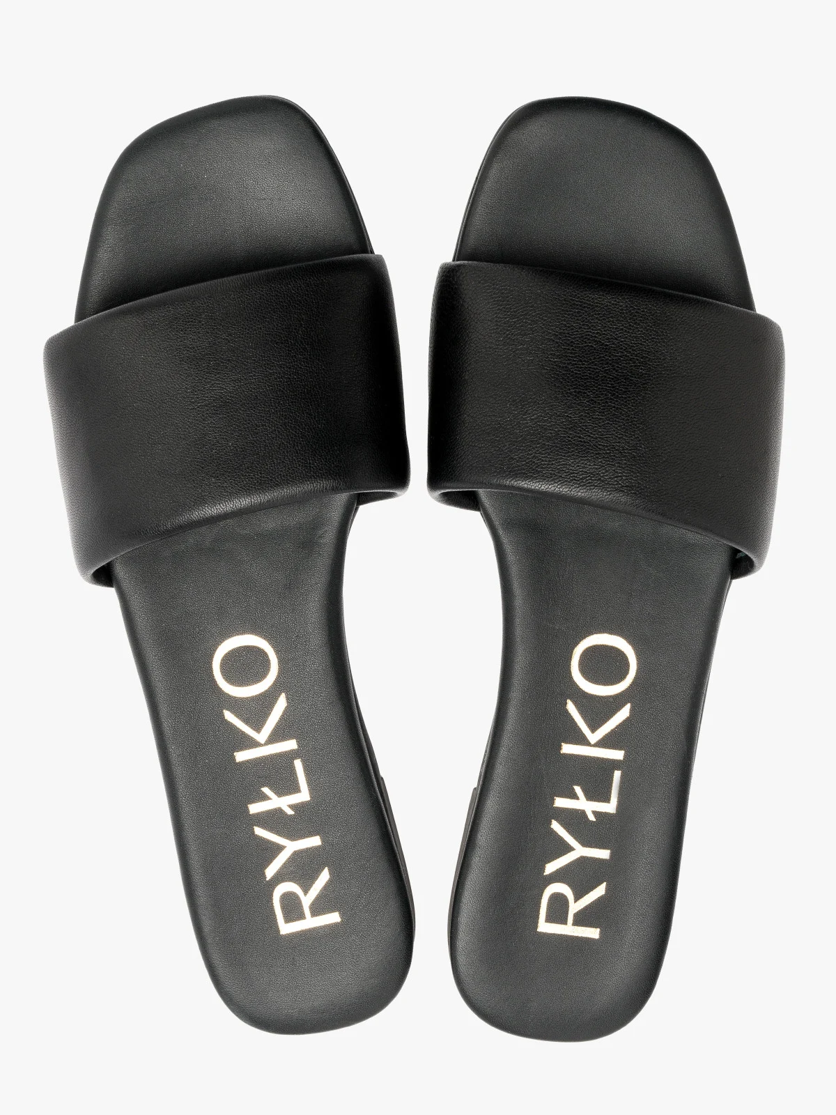 Czarne klapki damskie na płaskiej podeszwie