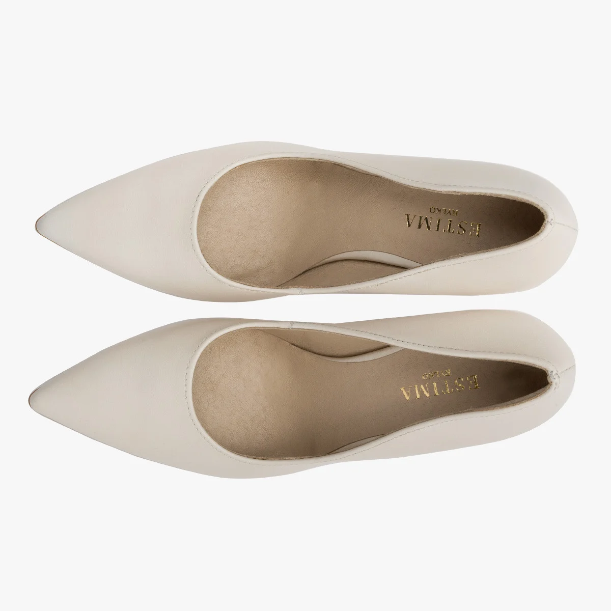 Kremowe czółenka na wysokim obcasie