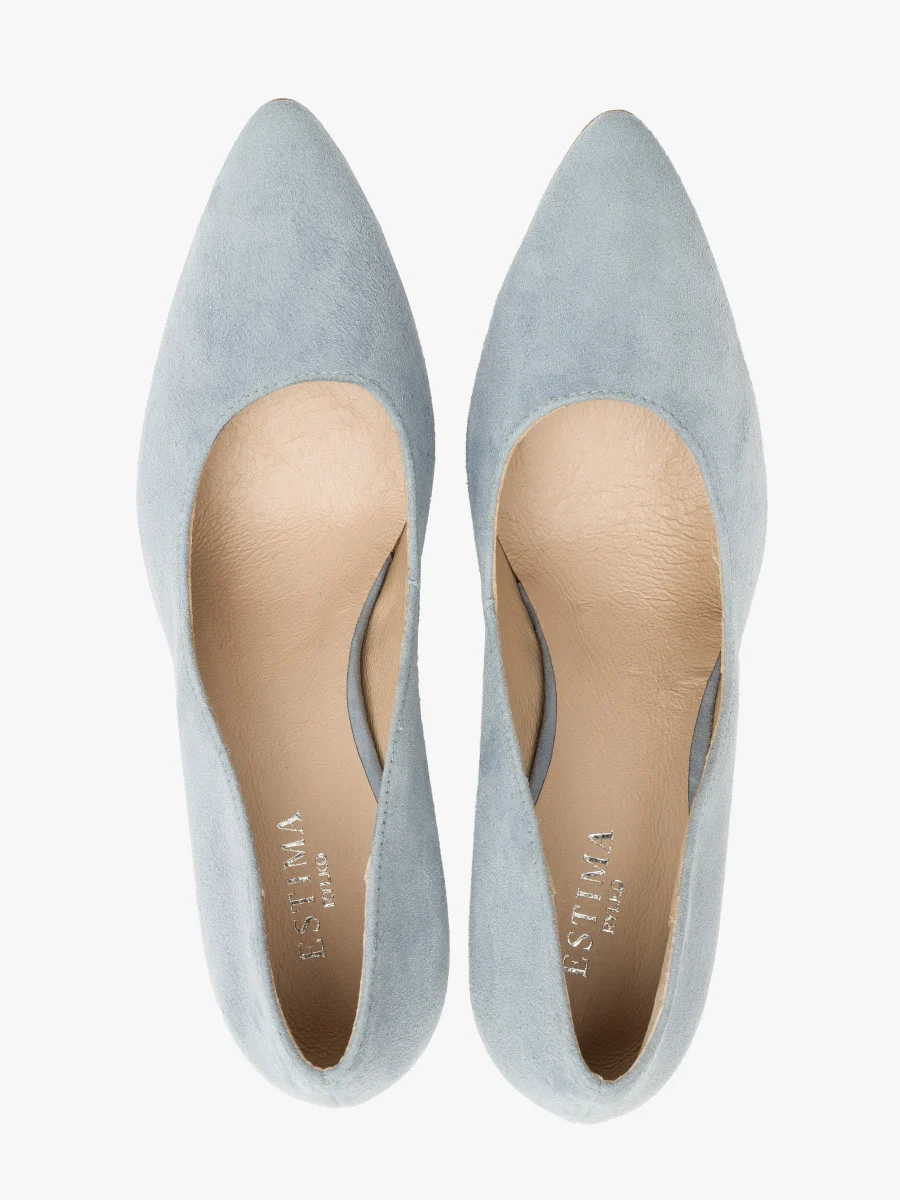 Niebieskie czółenka na wysokim obcasie