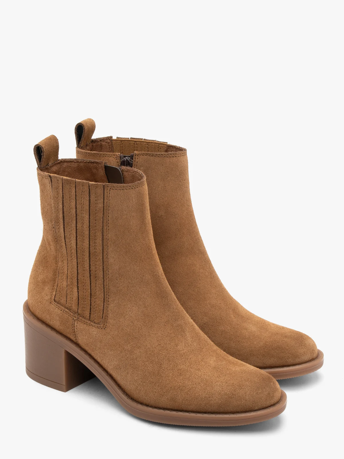 Rude, welurowe sztyblety damskie z zamkiem