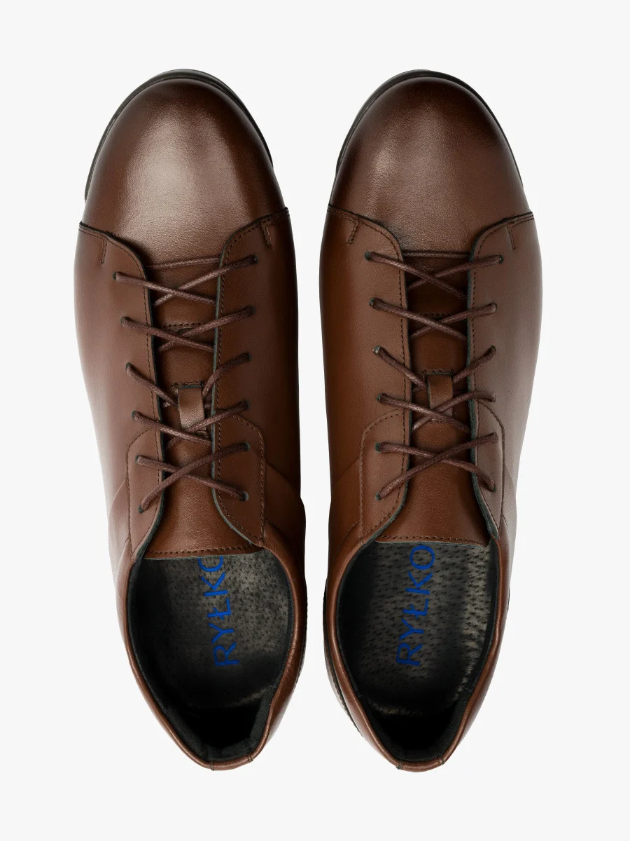 Ciemnobrązowe półbuty męskie