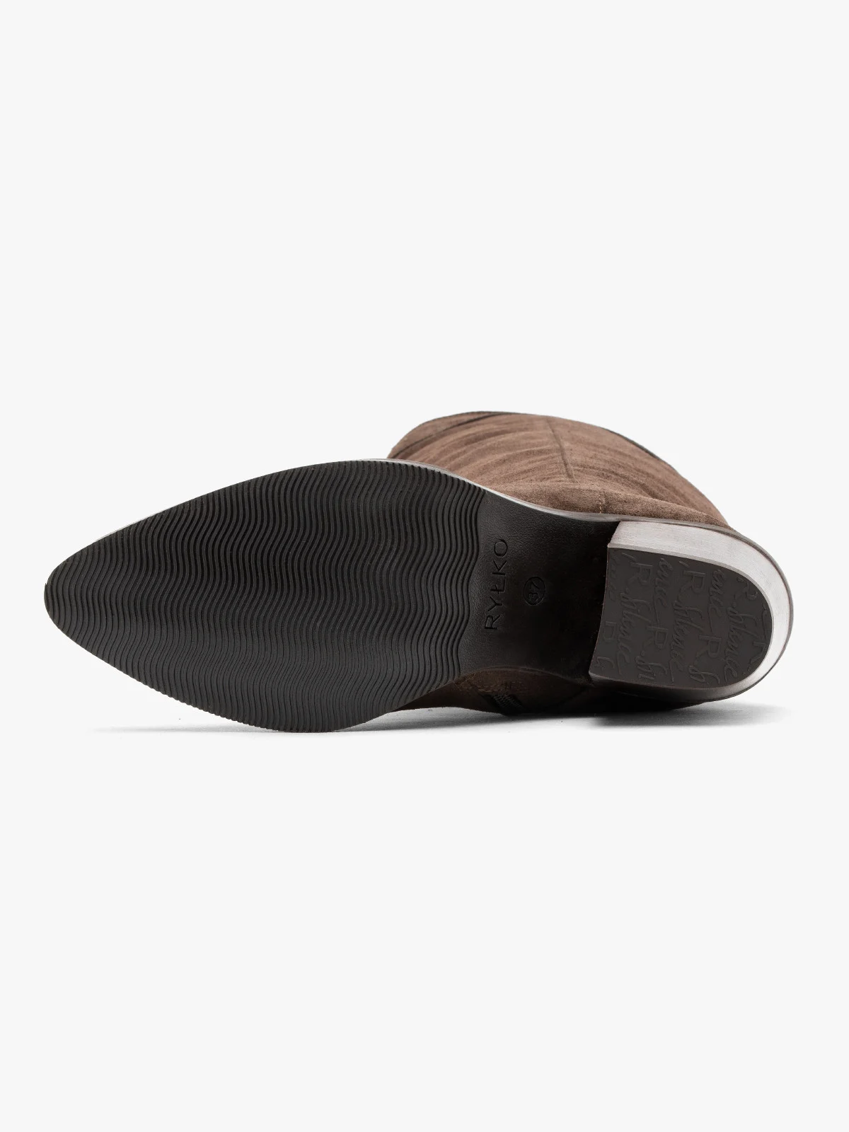 Wysokie welurowe kozaki typu kowbojki