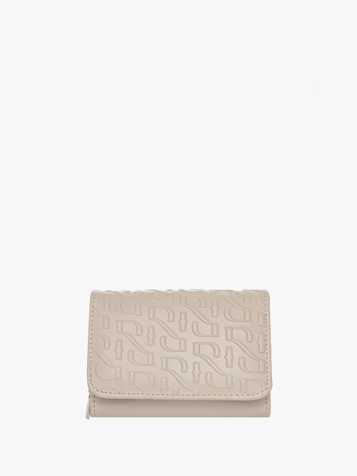 Wytłaczany beżowy portfel damski