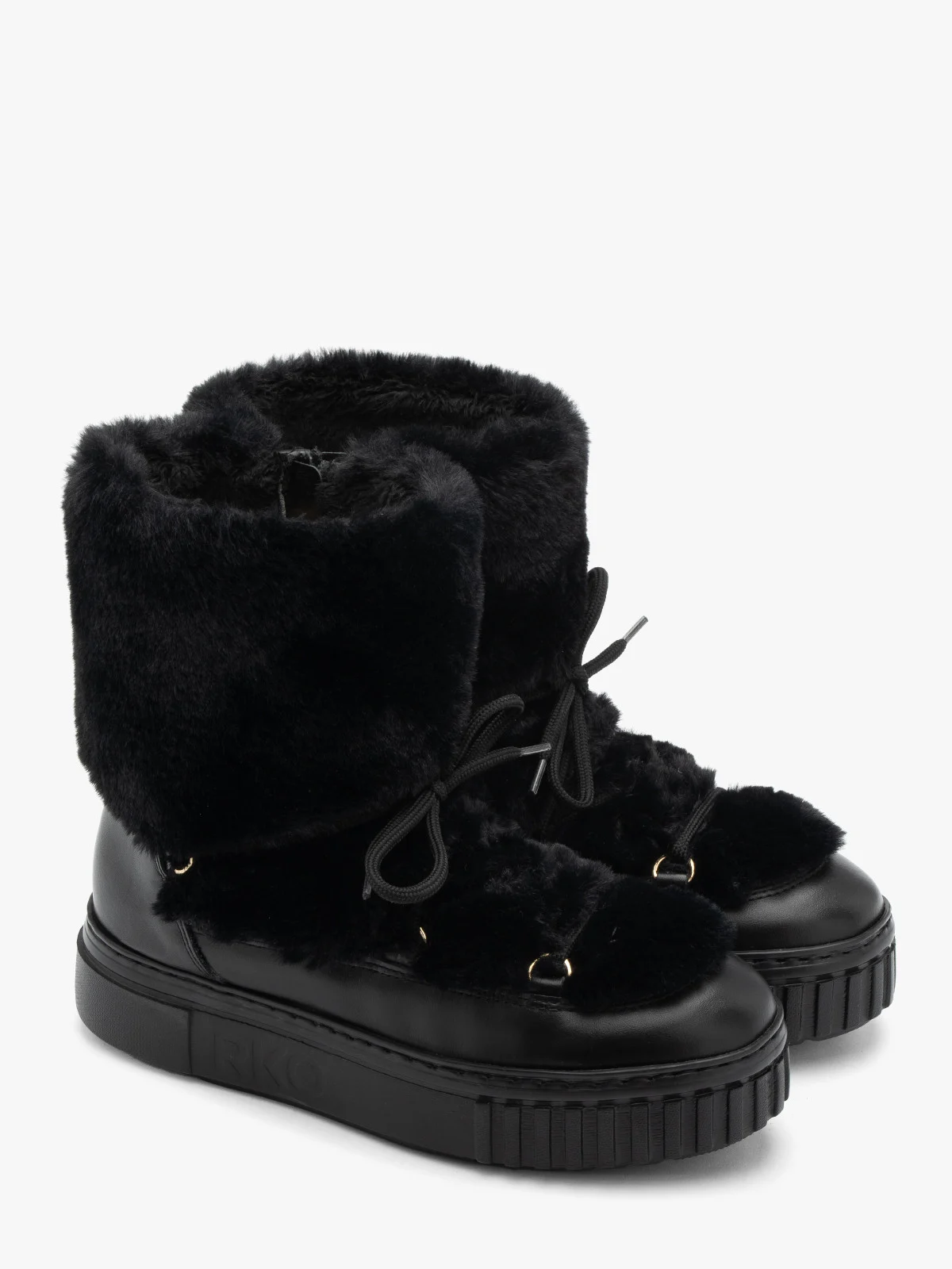 Czarne ocieplane śniegowce damskie