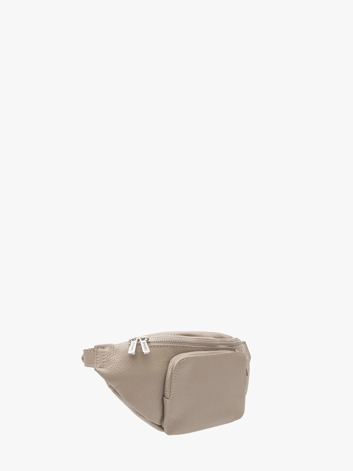 Ciemnobeżowa torebka nerka z poręczną zewnętrzną kieszenią