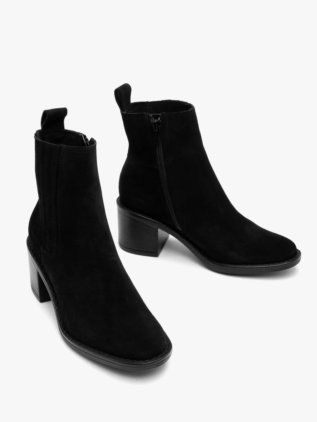 Czarne sztyblety damskie z zamkiem