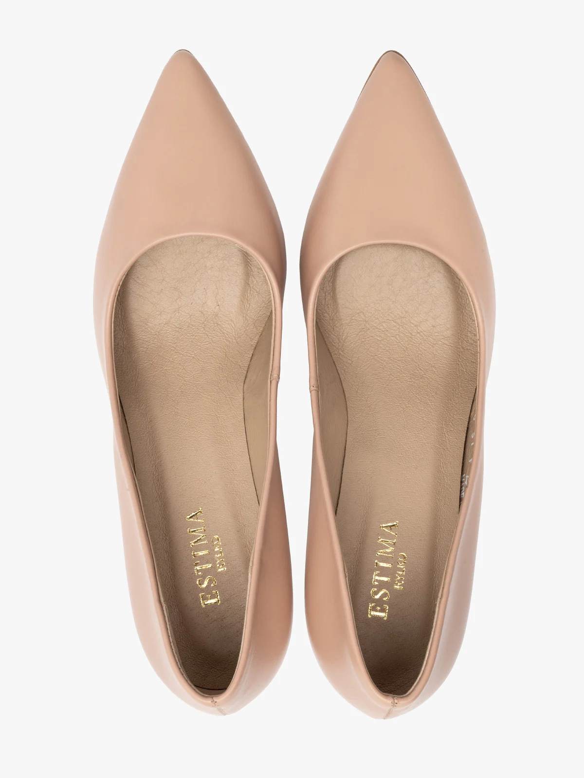 Klasyczne, beżowe czółenka na obcasie