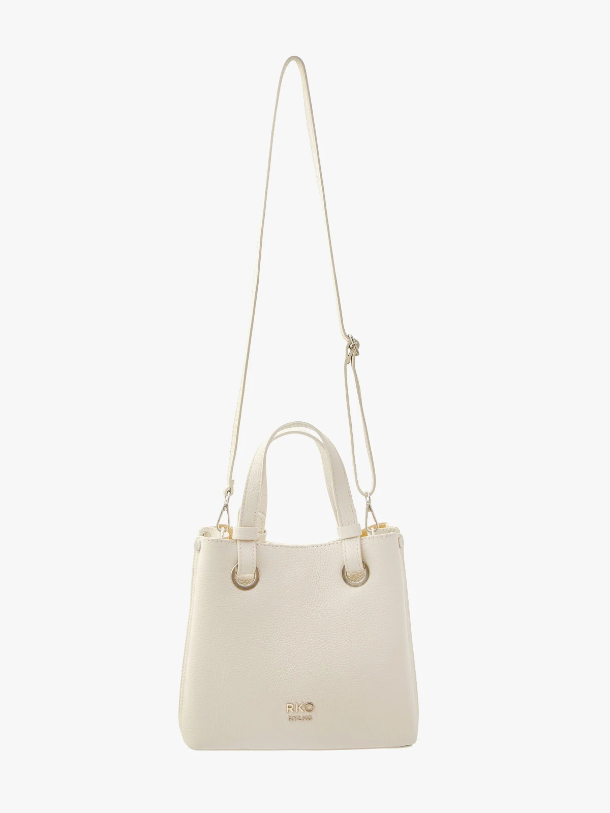 Kremowa torebka damska z dwoma paskami