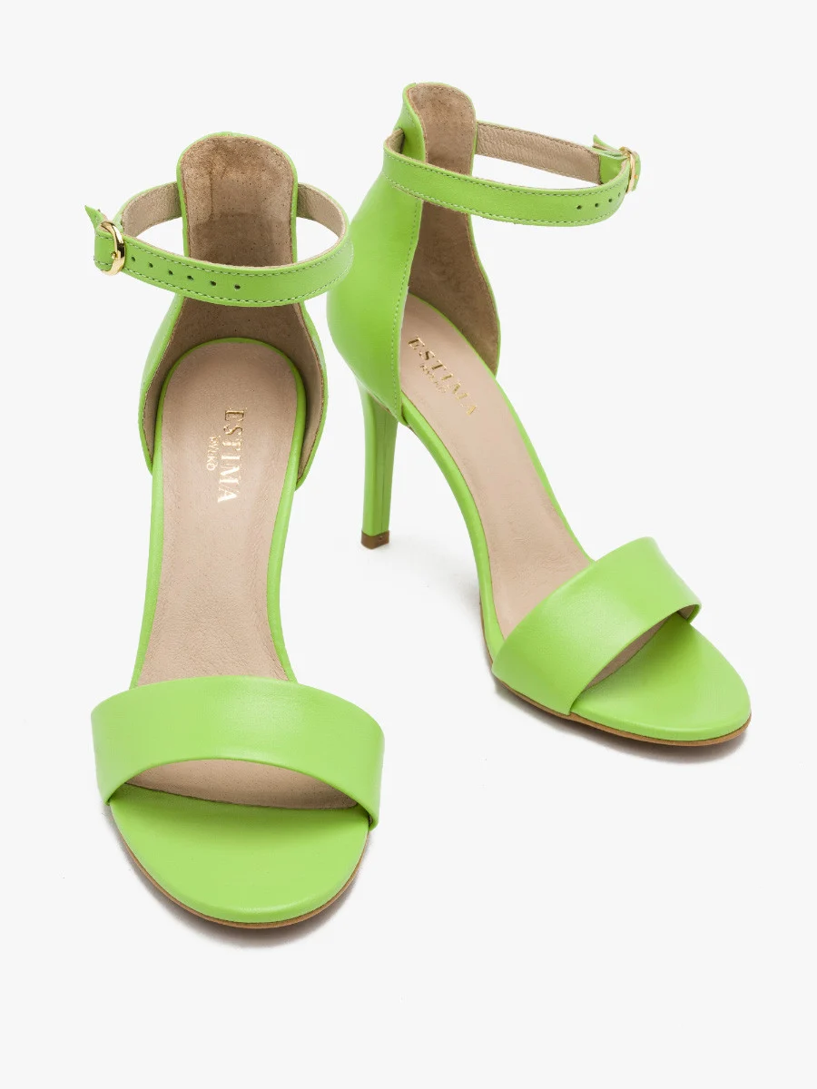 Zielone sandały na wysokiej szpilce
