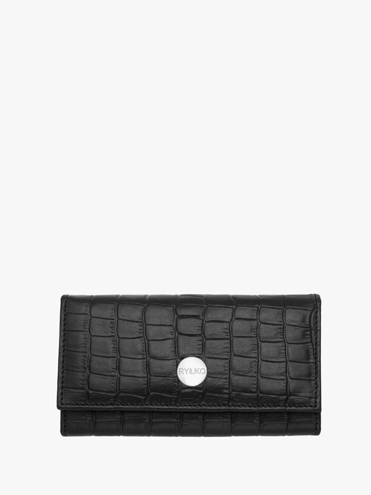 Czarny portfel damski ze zwierzęcym motywem