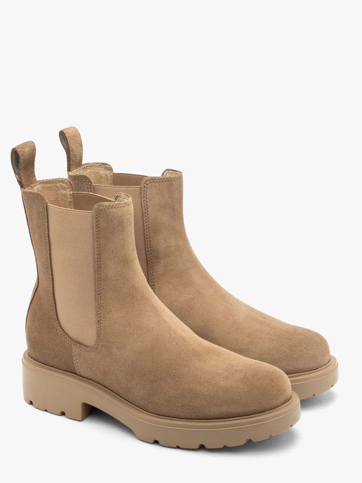 Beżowe sztyblety damskie na lekkiej podeszwie