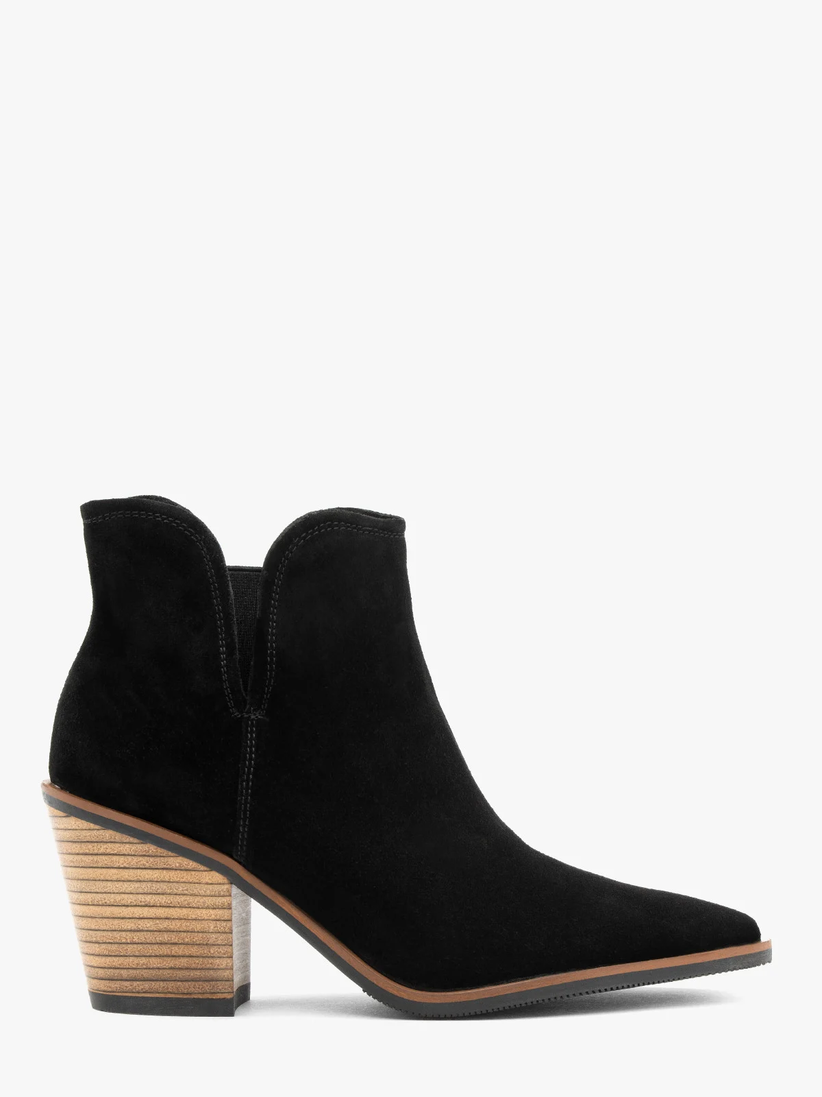 Czarne botki z wycięciem przy kostce