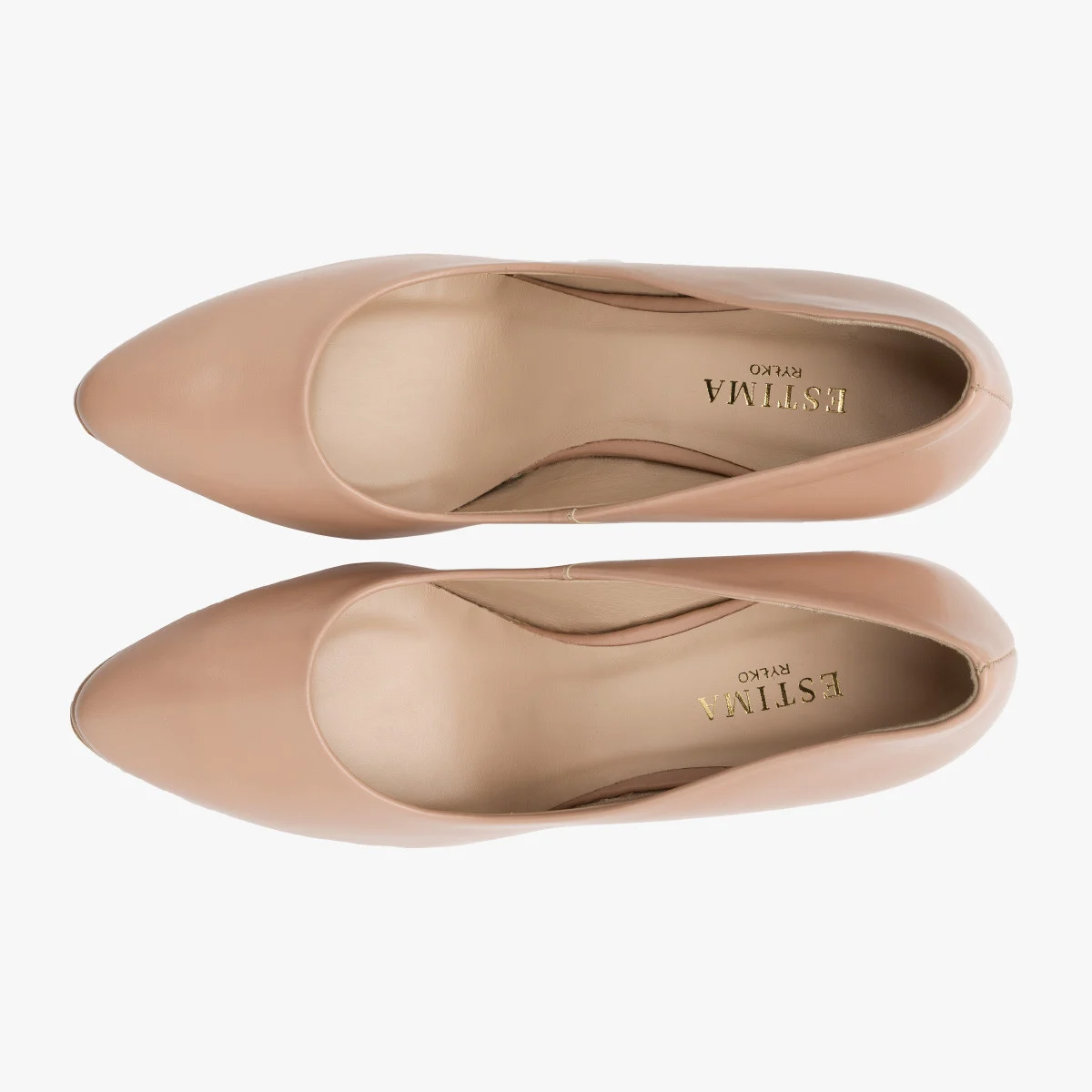 Beżowe czółenka na oblekanej szpilce