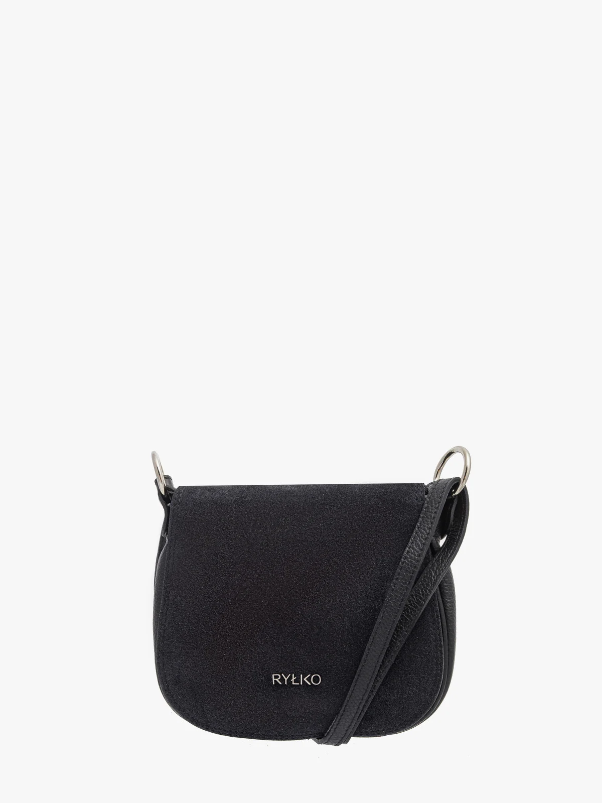 Czarna torebka typu listonoszka z klapą