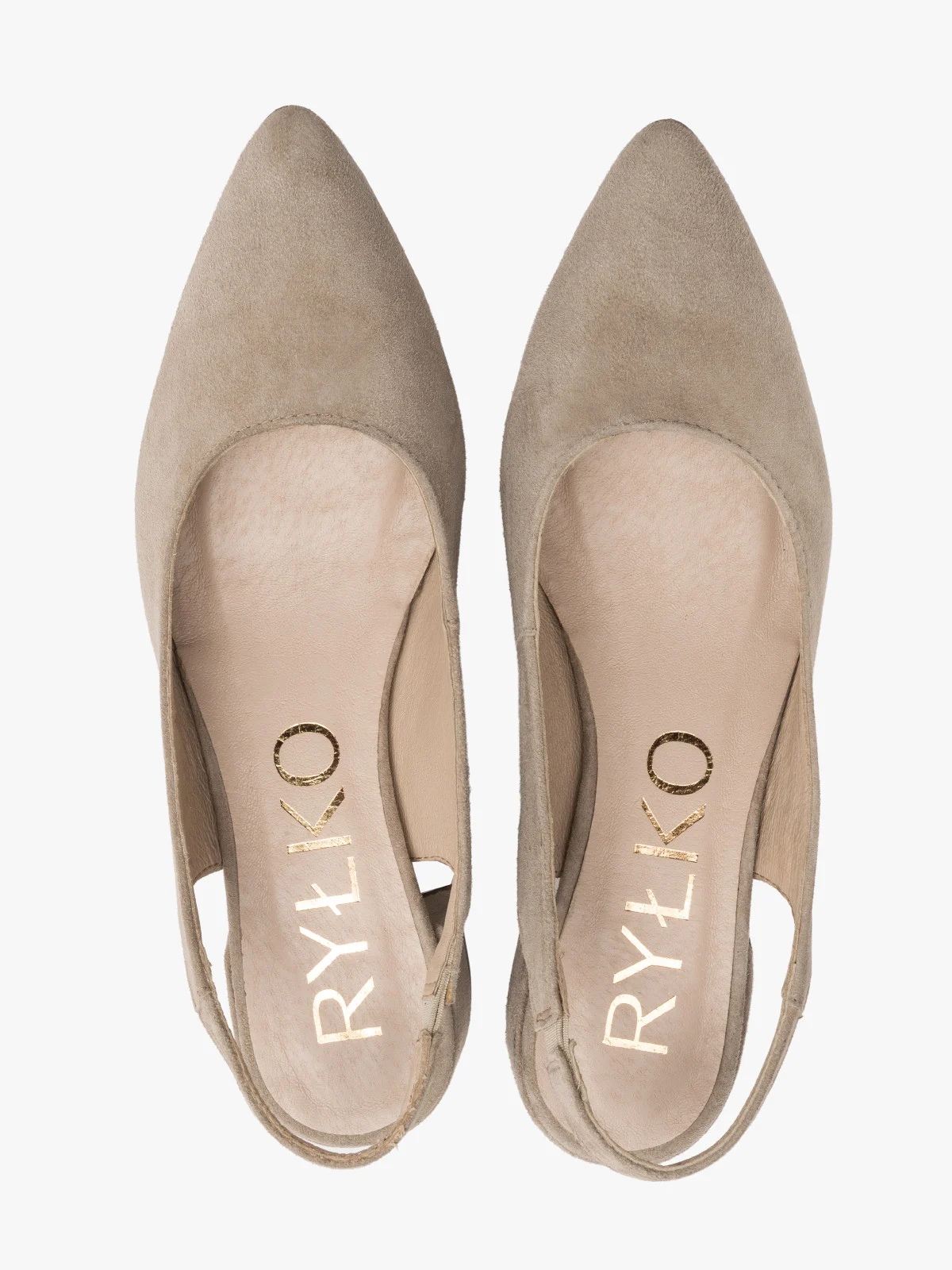 Beżowe czółenka z otwartą piętą