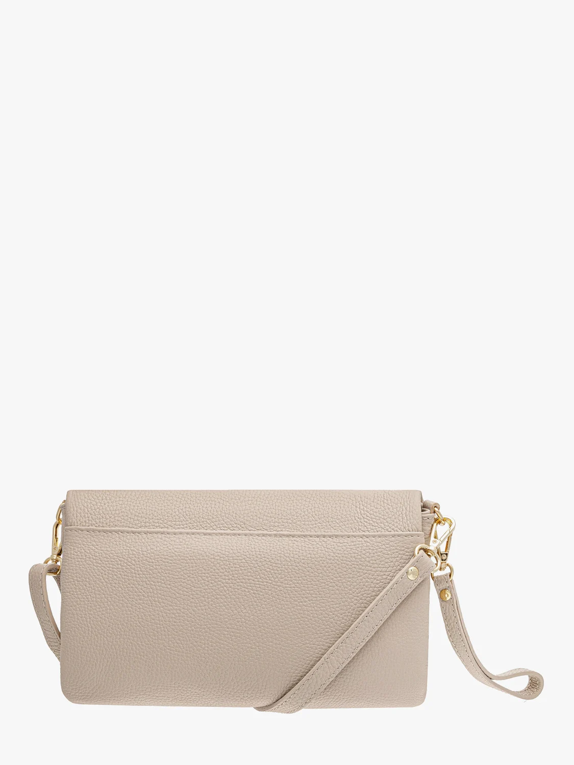 Mała, beżowa torebka z poręczną rączką