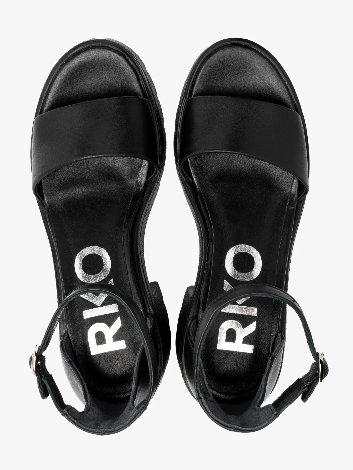 Czarne masywne sandały damskie