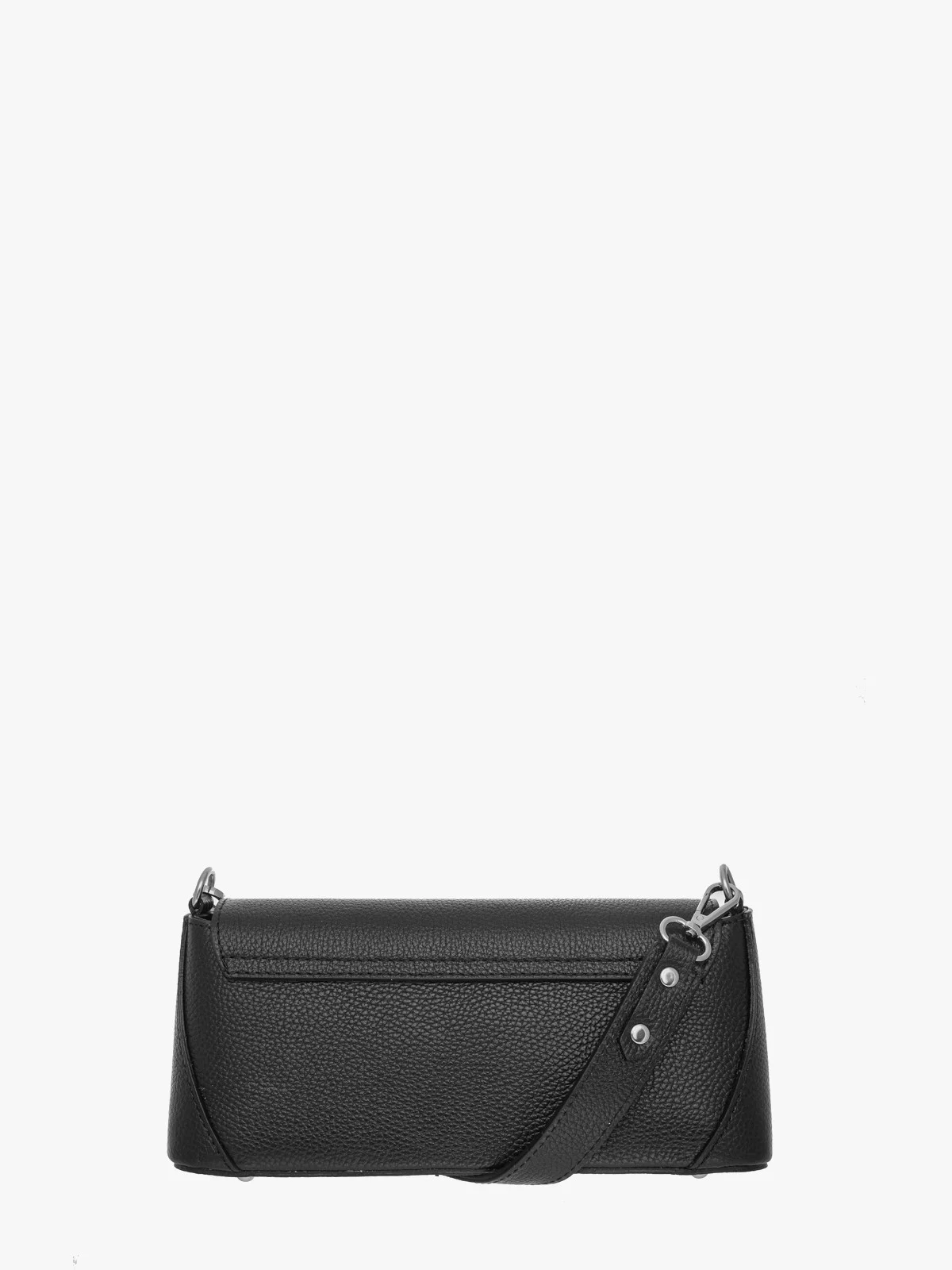 Elegancka, czarna torebka z dwoma paskami