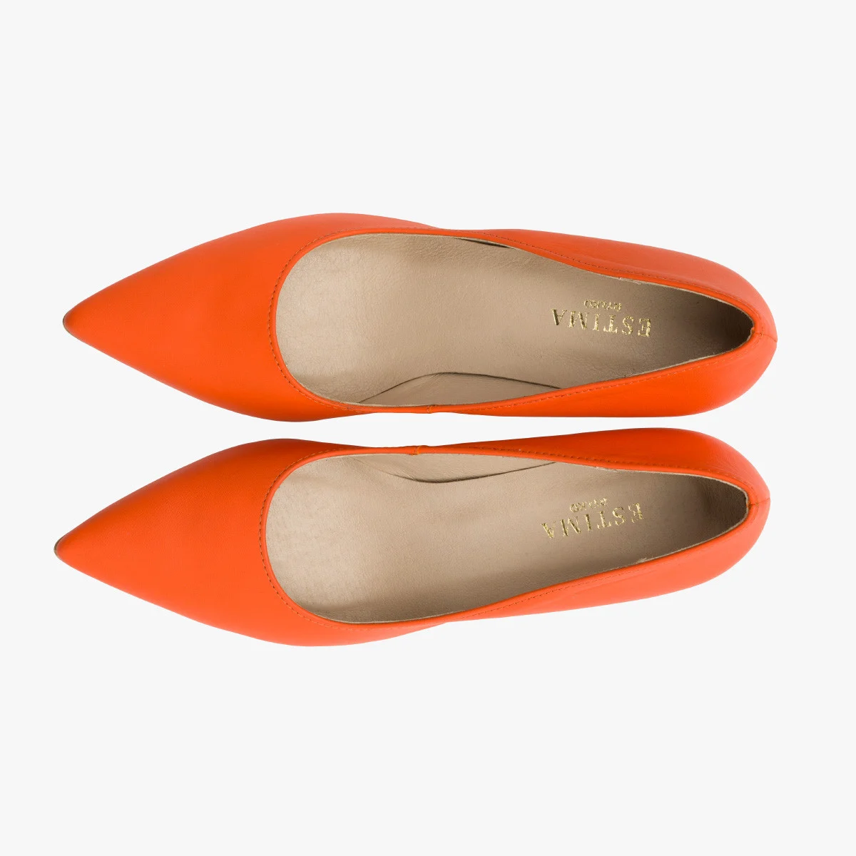 Pomarańczowe czółenka na szpilce