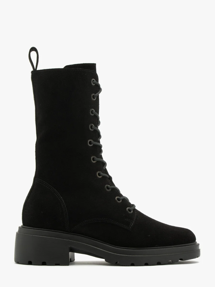 Czarne welurowe trzewiki