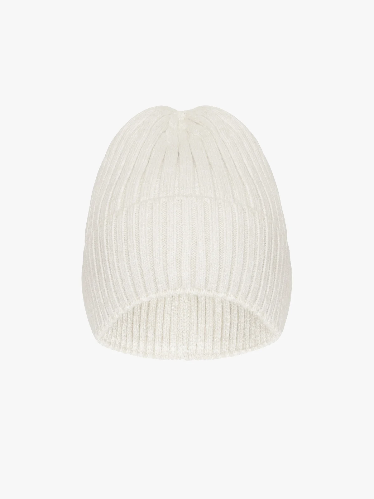 Czapka i szalik wykonane z elastycznej tkaniny z domieszką wełny w kolorze kremowym