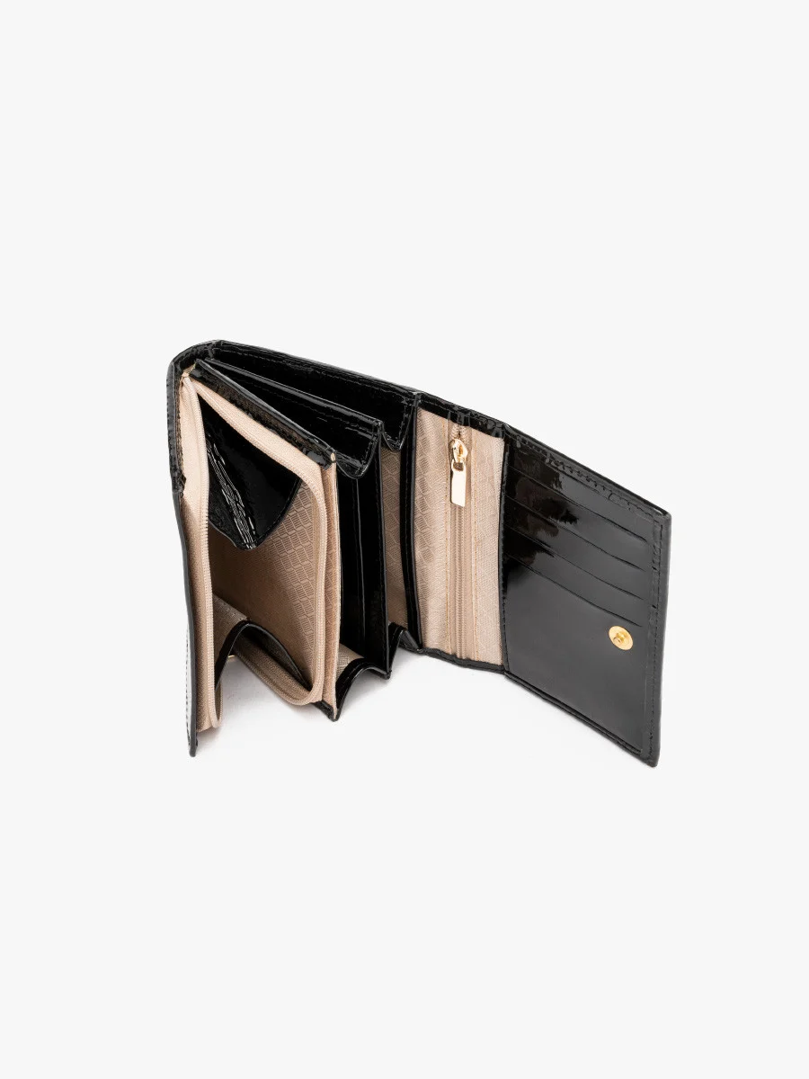 Lakierowany portfel damski