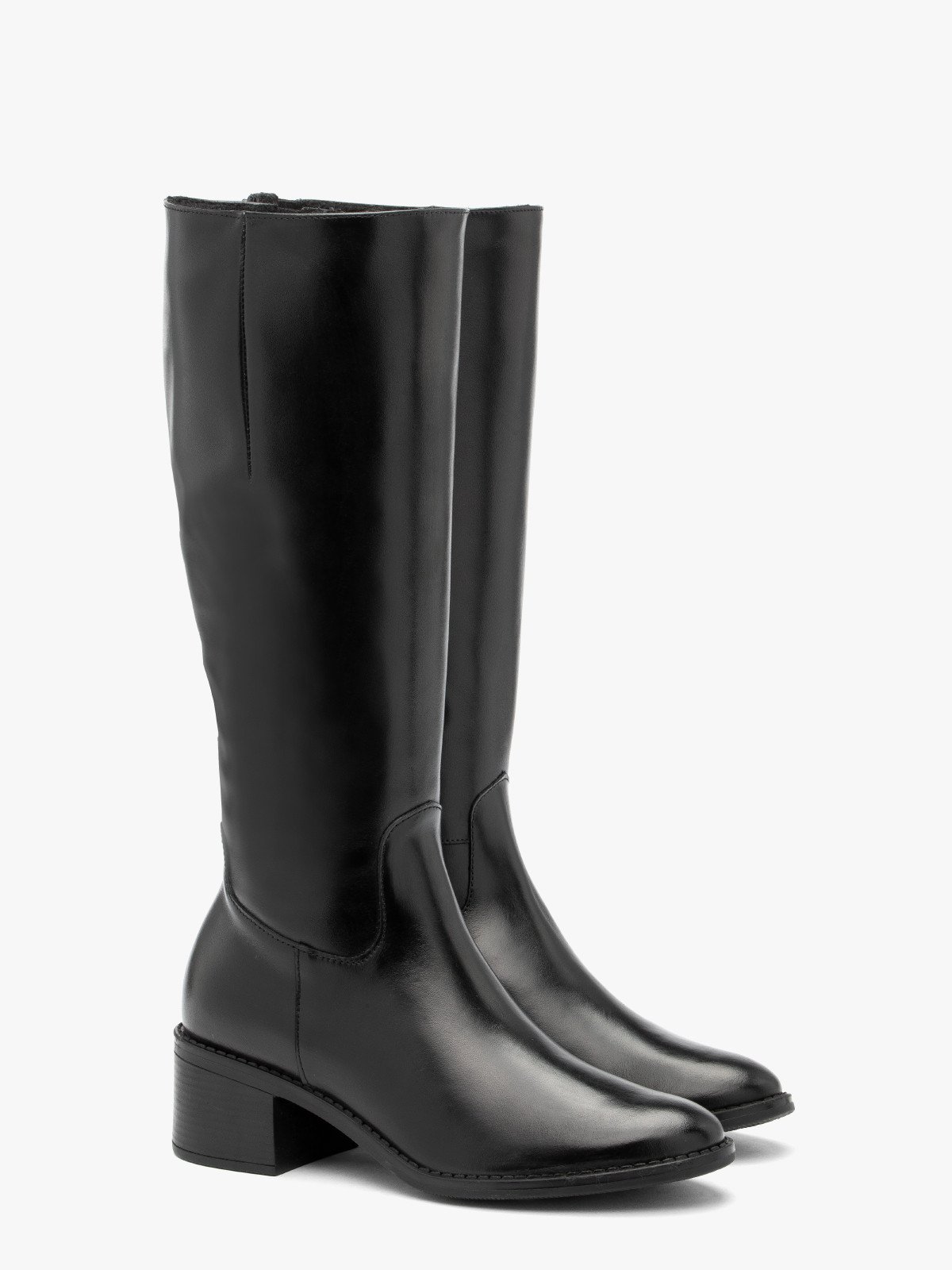 Czarne klasyczne kozaki damskie