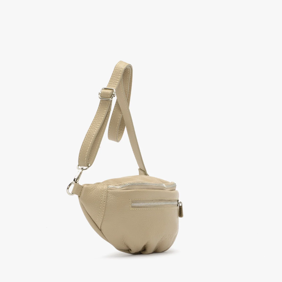 Ciemnobeżowa torebka nerka - crossbody