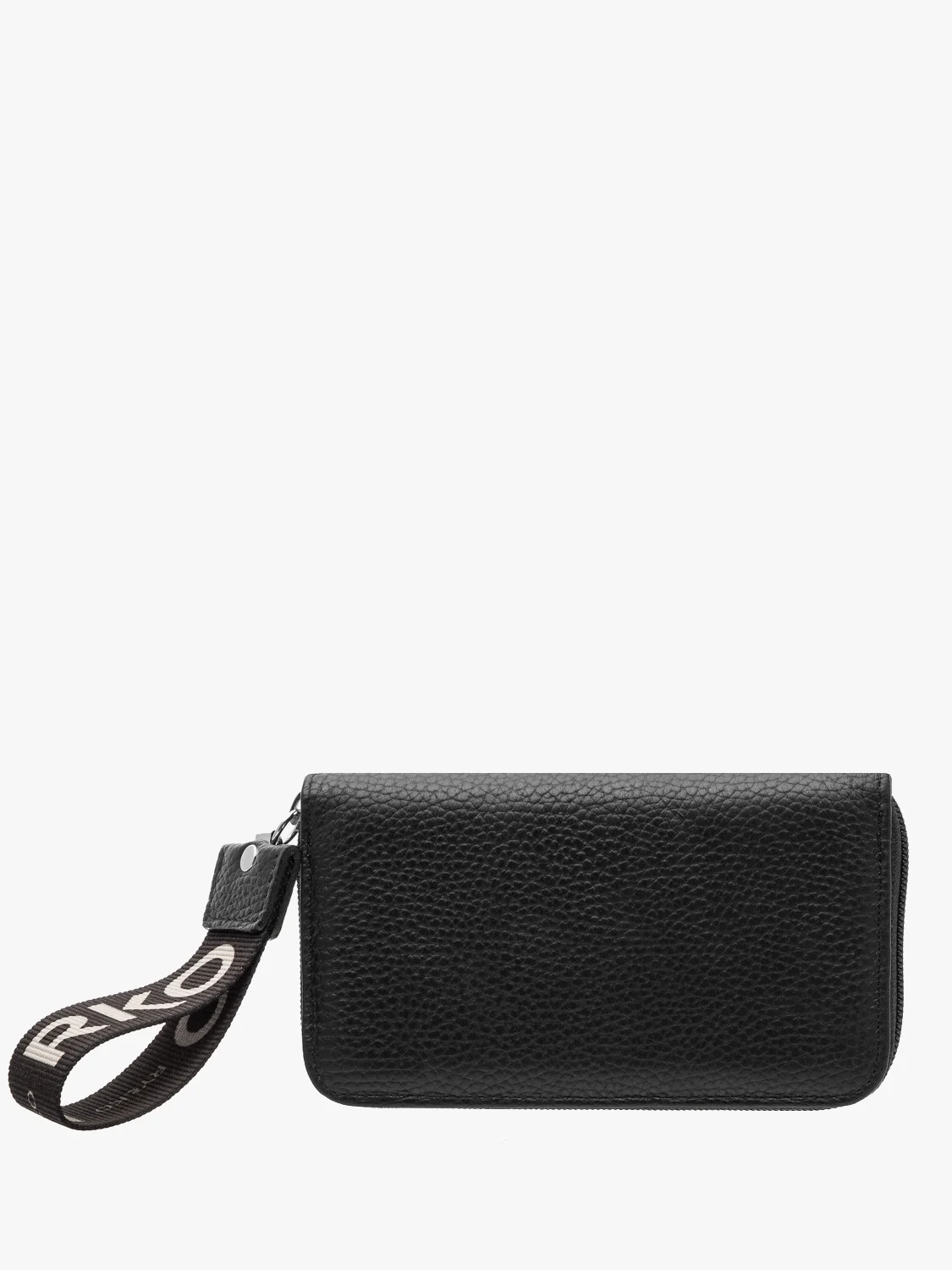 Czarny portfel z ozdobną taśmą