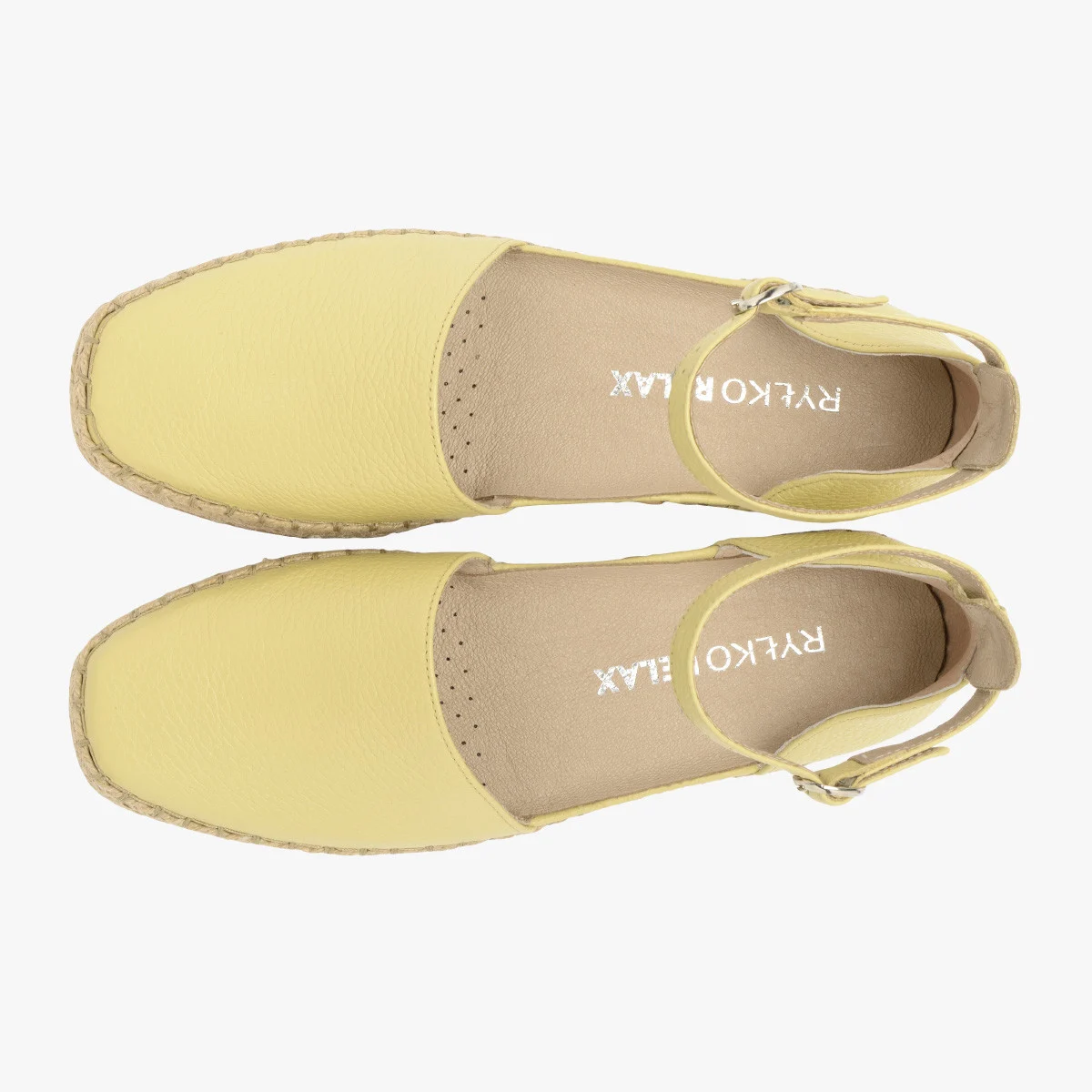 Żółte espadryle z zapięciem wokół kostki