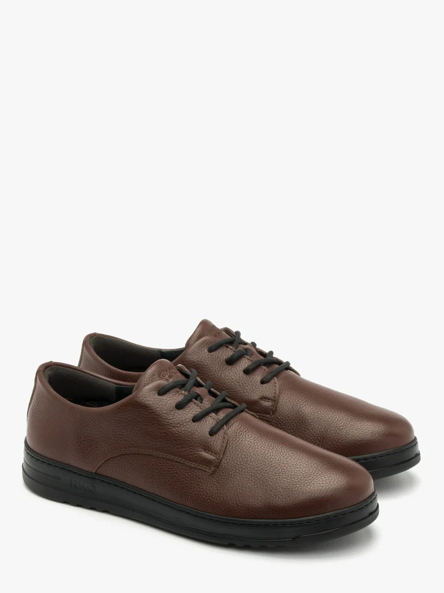 Brązowe półbuty męskie na lekkiej podeszwie