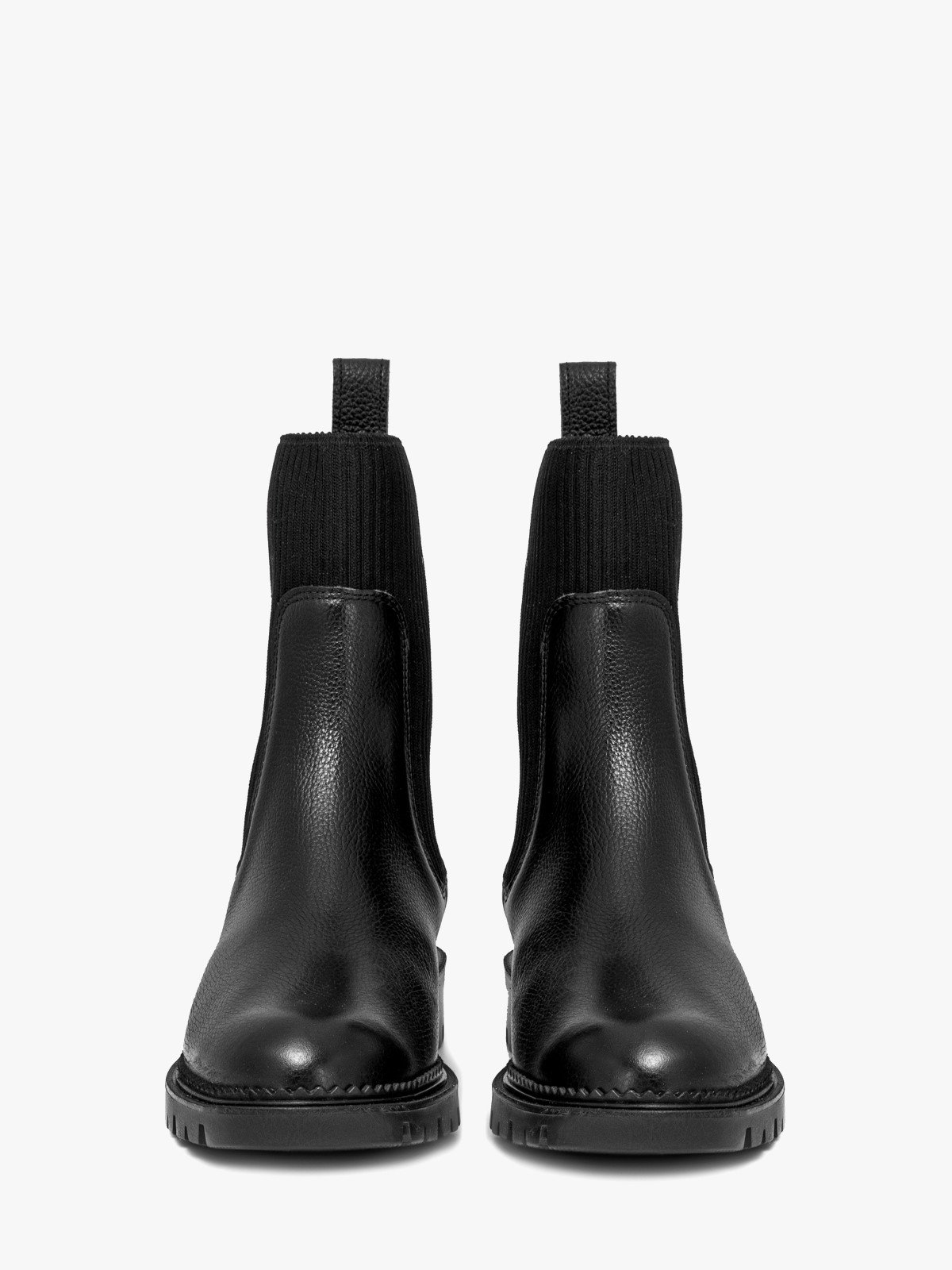 Czarne sztyblety damskie z elastyczną tkaniną