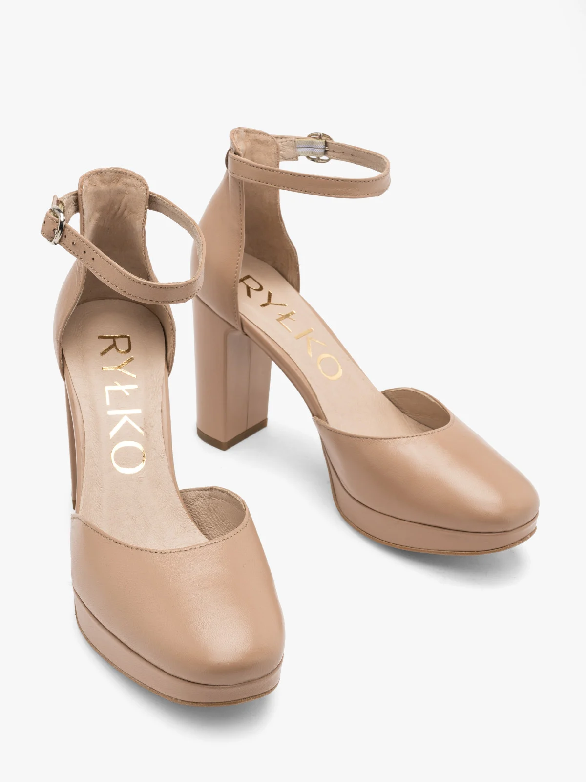 Dwuczęściowe czółenka na wysokim słupku oraz balu