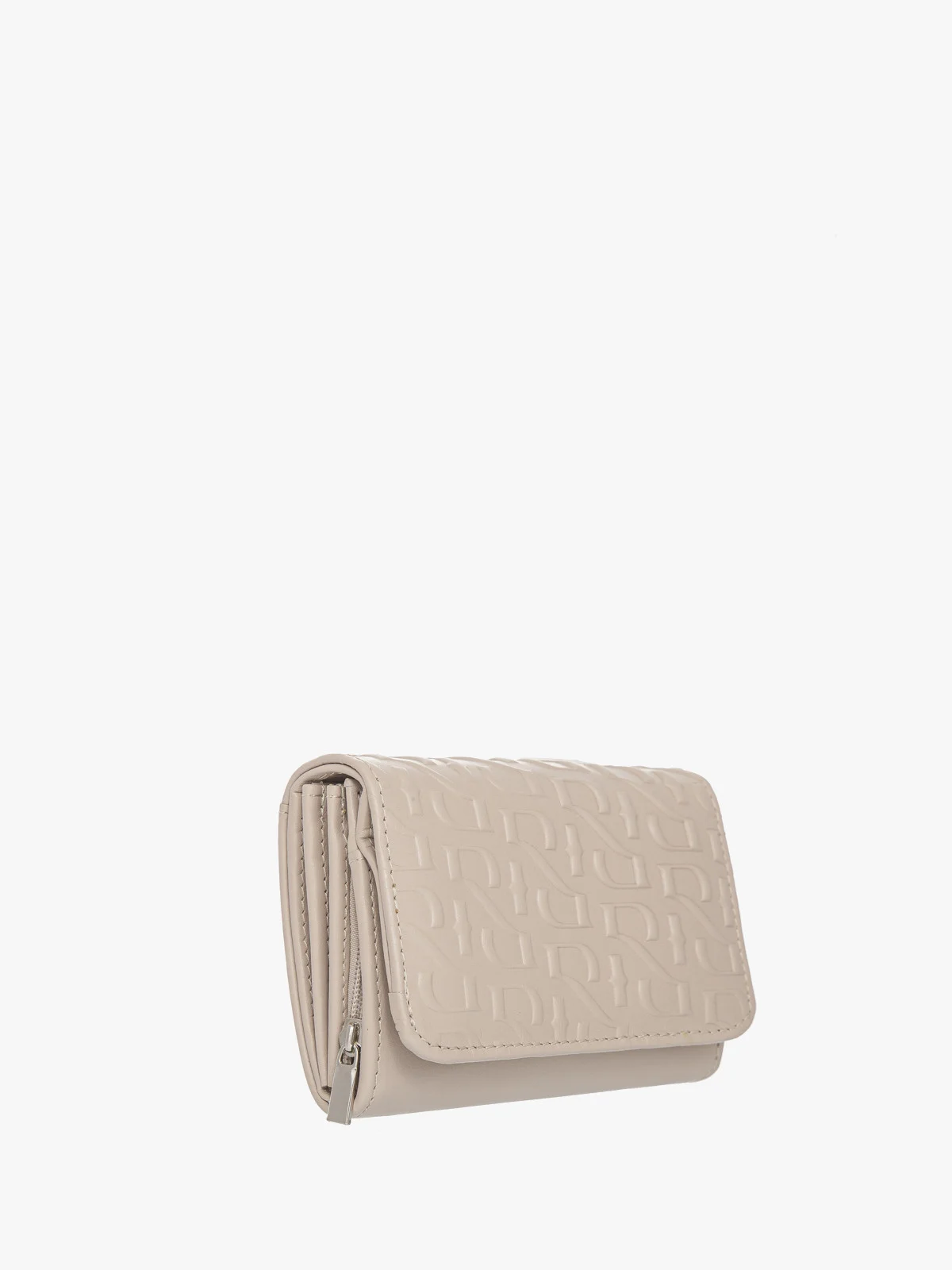 Wytłaczany beżowy portfel damski