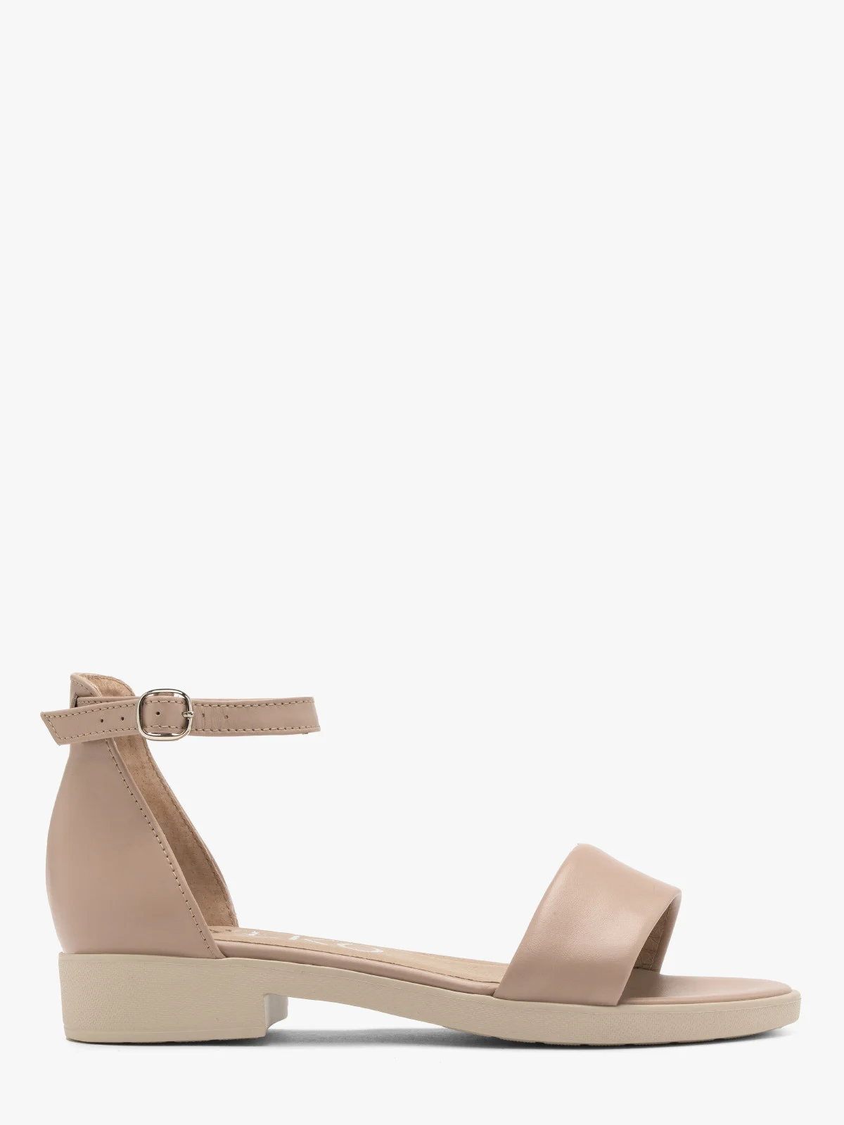 Beżowe sandały z zabudowaną piętą