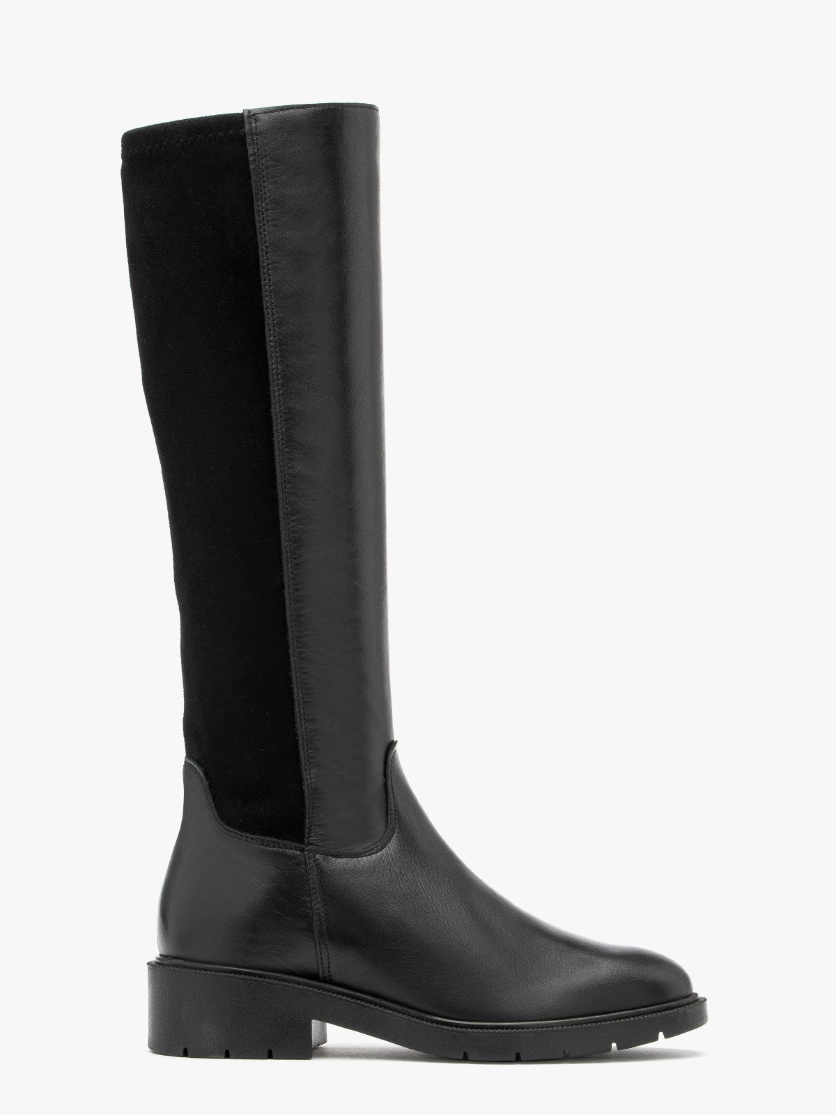 Czarne kozaki z elastyczną wąską cholewką