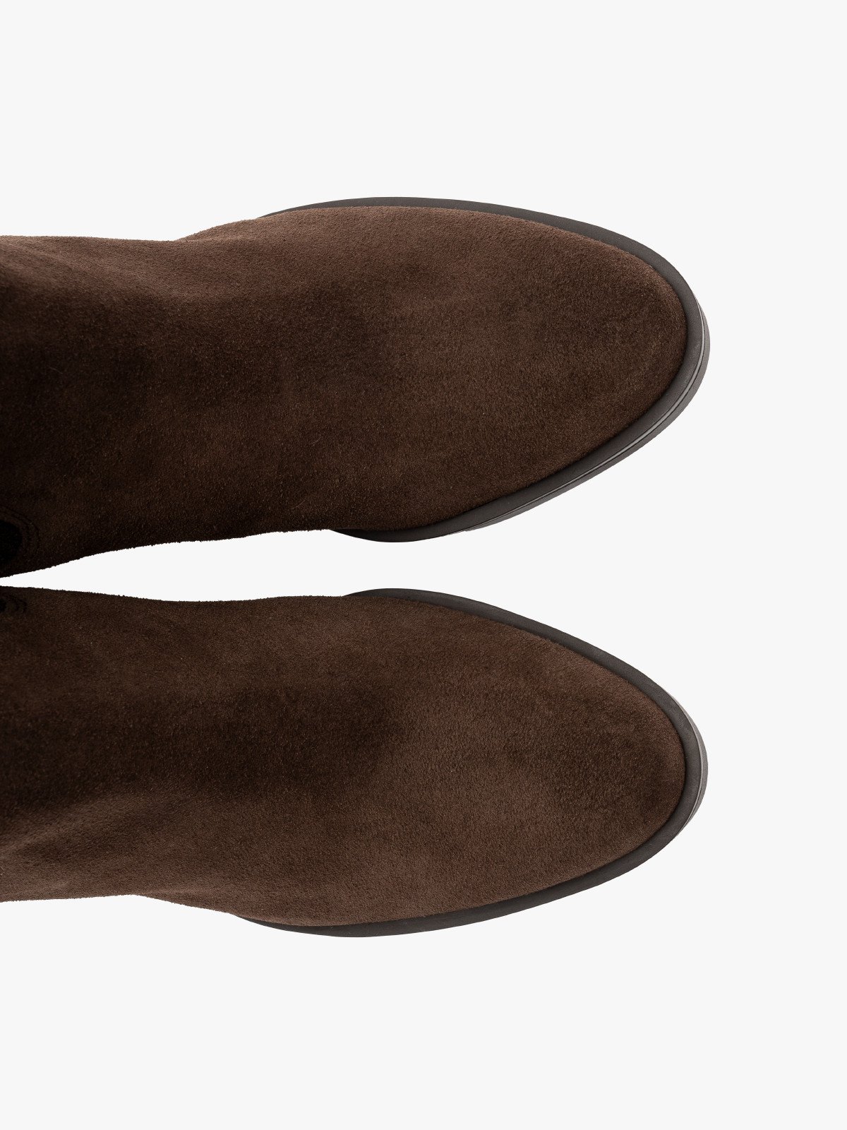 Brązowe sztyblety damskie na wysokim obcasie oraz balu